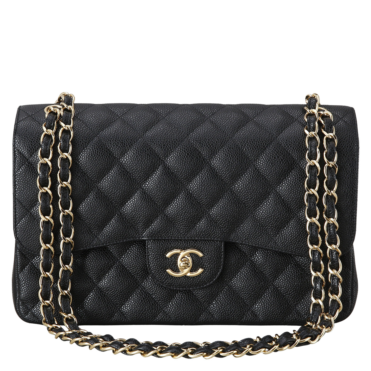 CHANEL(USED)샤넬 클래식 캐비어 점보 블랙
