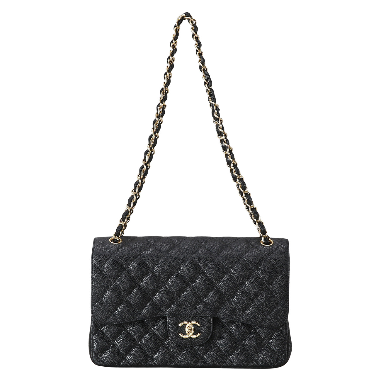 CHANEL(USED)샤넬 클래식 캐비어 점보 블랙