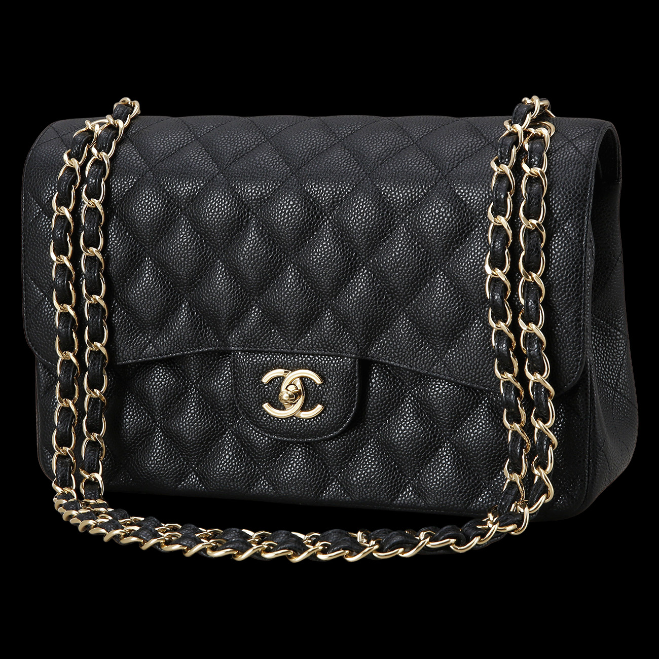 CHANEL(USED)샤넬 클래식 캐비어 점보 블랙