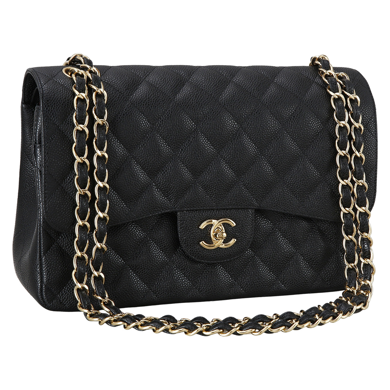 CHANEL(USED)샤넬 클래식 캐비어 점보 블랙