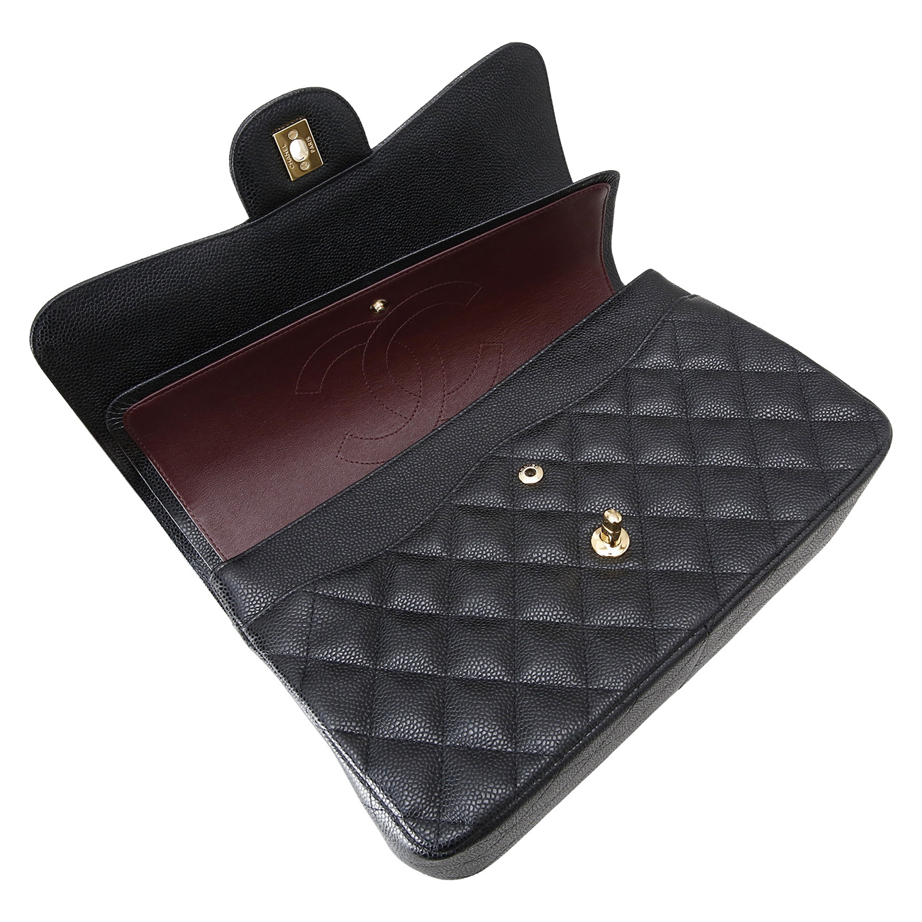 CHANEL(USED)샤넬 클래식 캐비어 점보 블랙