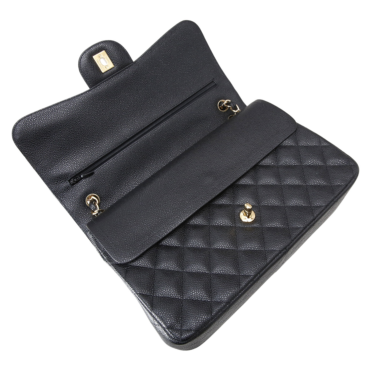CHANEL(USED)샤넬 클래식 캐비어 점보 블랙