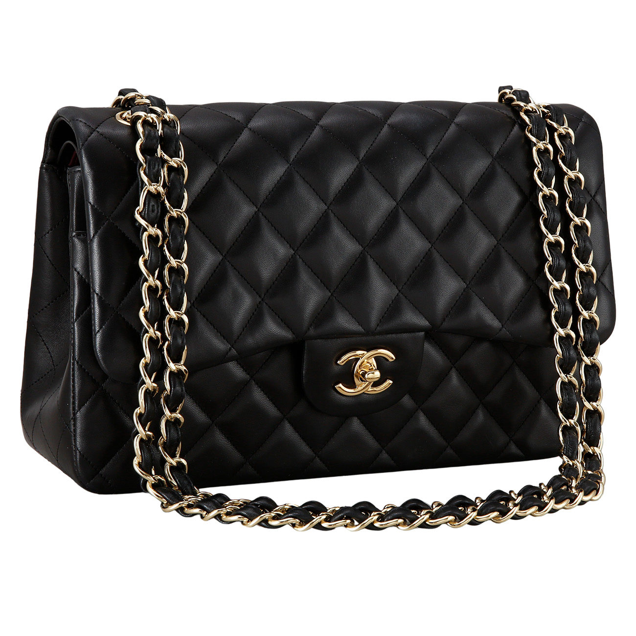 CHANEL(USED)샤넬 클래식 램스킨 점보 블랙 금장