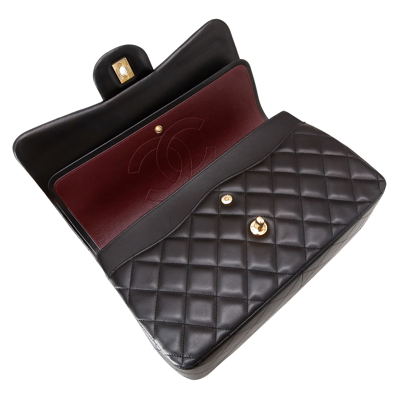 CHANEL(USED)샤넬 클래식 램스킨 점보 블랙 금장