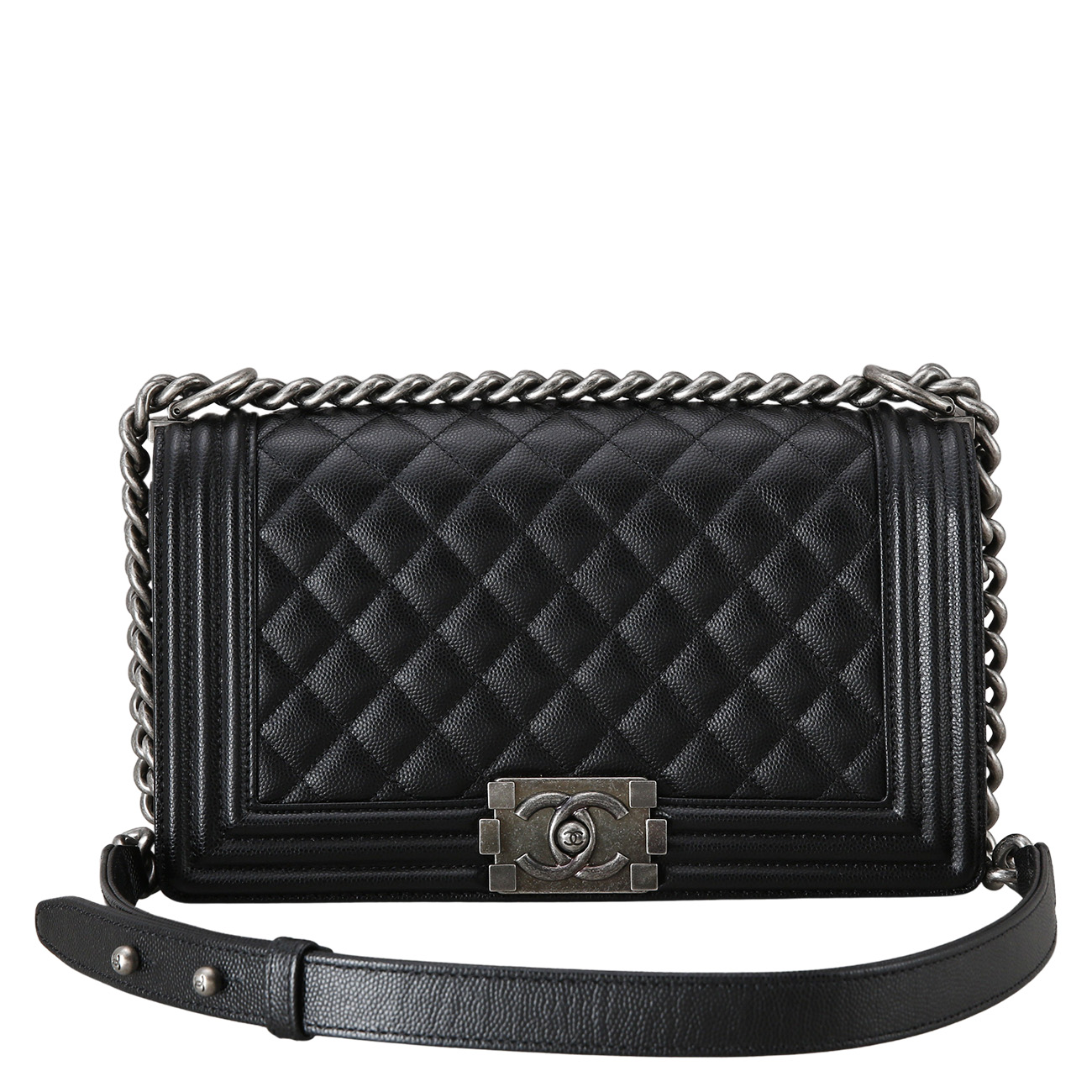 CHANEL(USED)샤넬 캐비어 보이샤넬 미듐