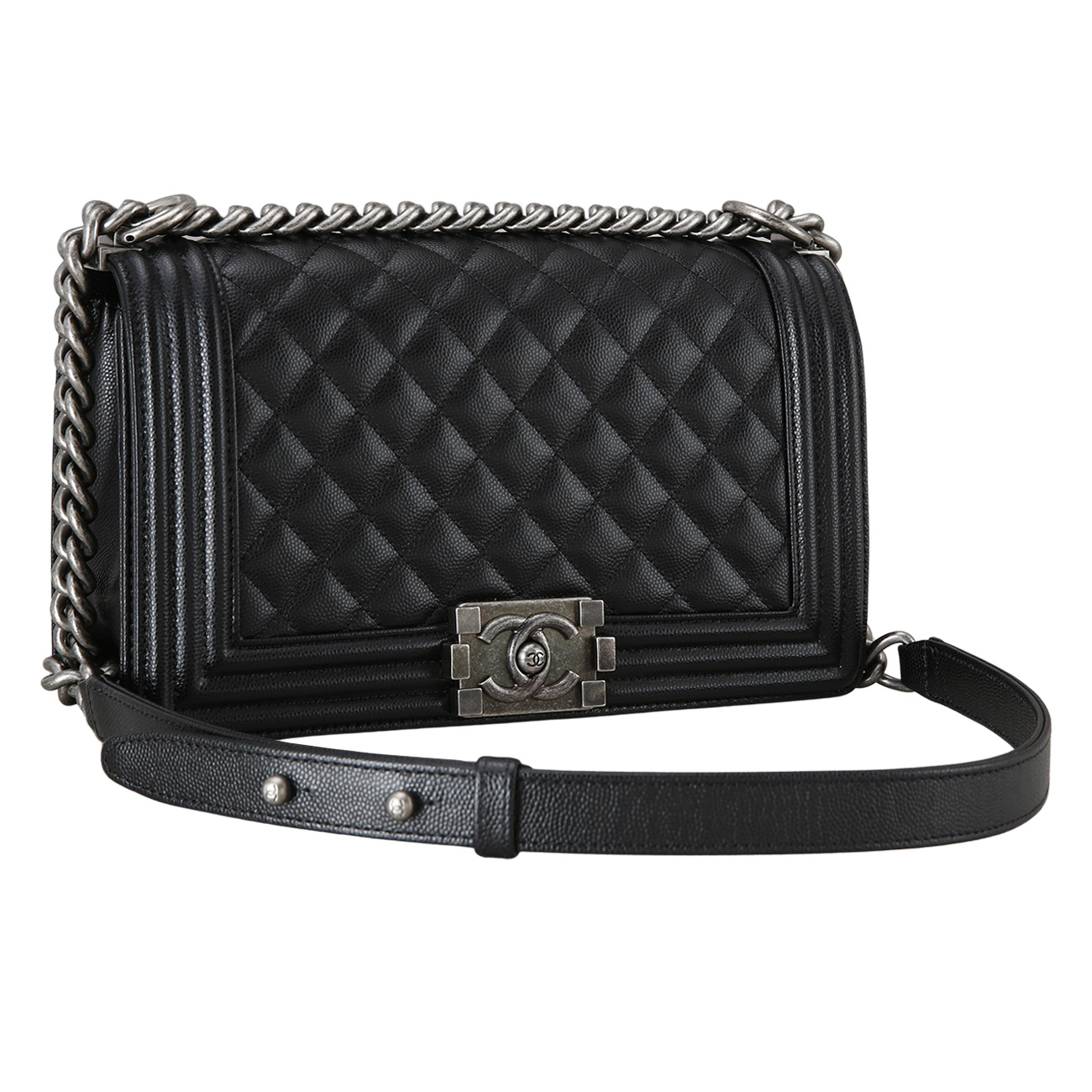 CHANEL(USED)샤넬 캐비어 보이샤넬 미듐