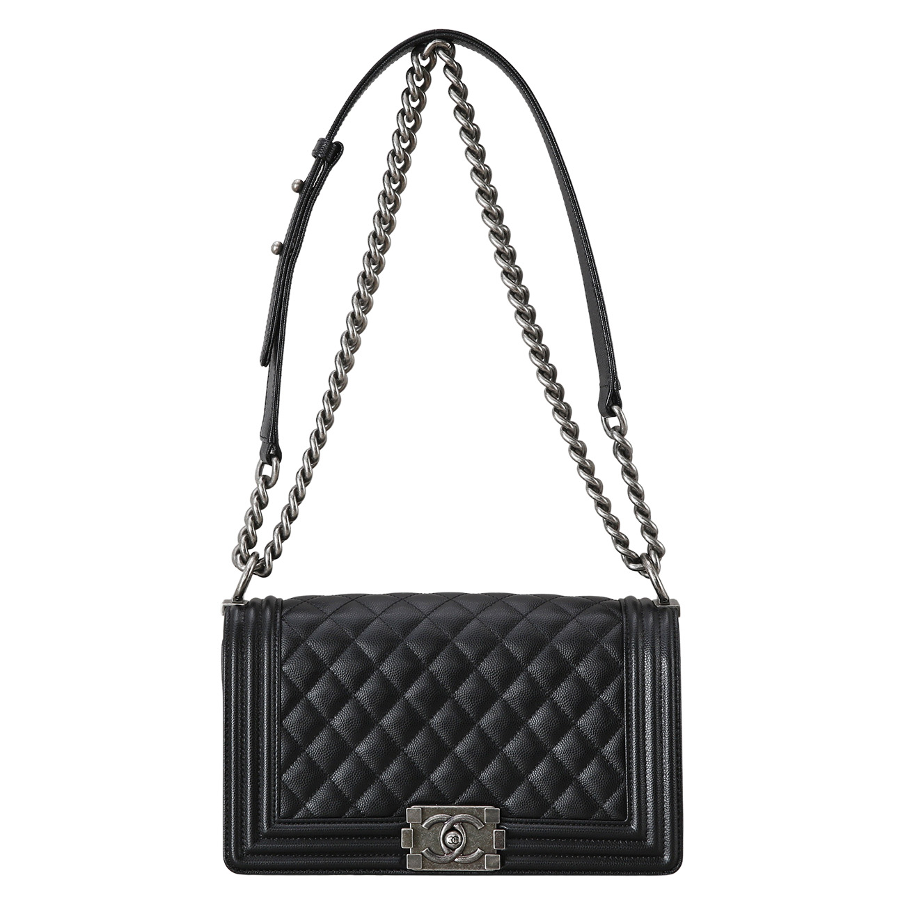 CHANEL(USED)샤넬 캐비어 보이샤넬 미듐