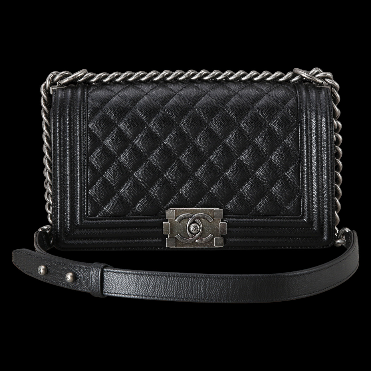 CHANEL(USED)샤넬 캐비어 보이샤넬 미듐