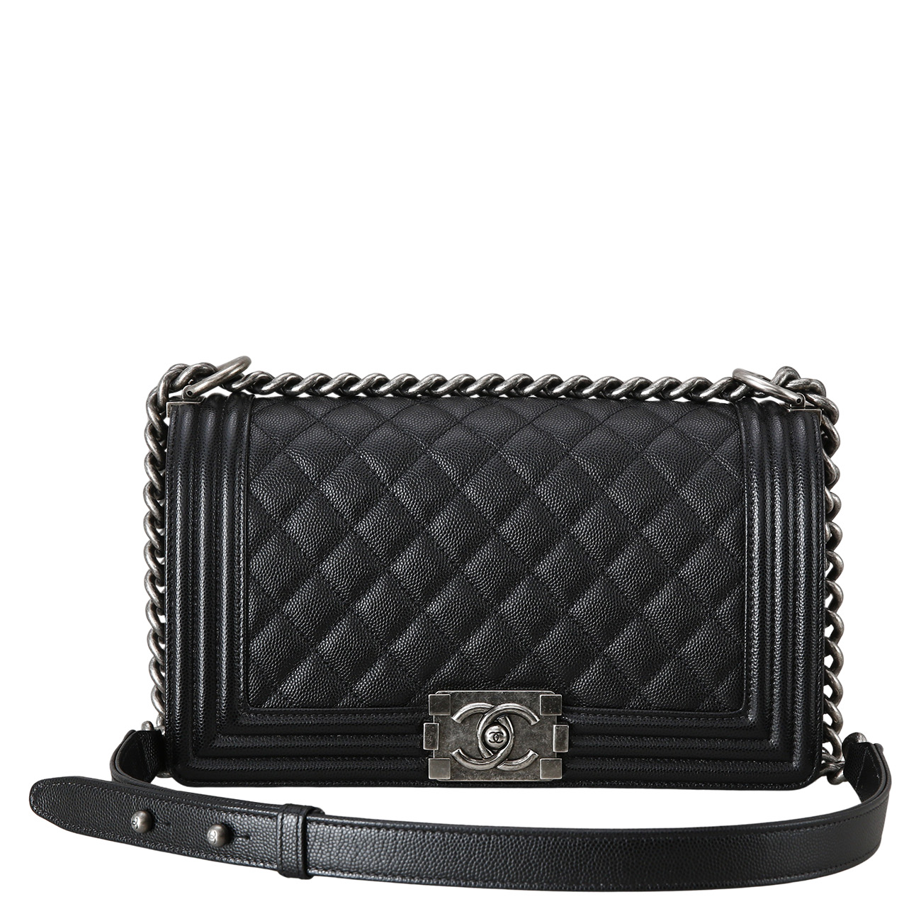 CHANEL(USED)샤넬 캐비어 보이샤넬 미듐