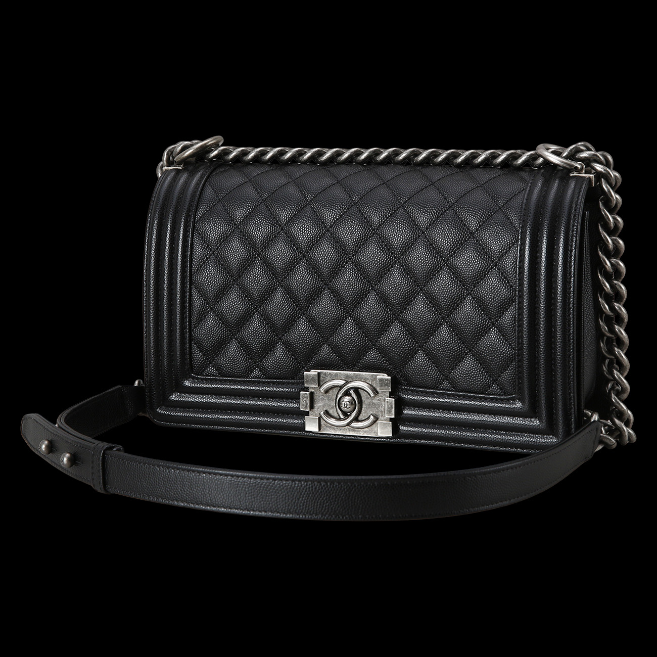 CHANEL(USED)샤넬 캐비어 보이샤넬 미듐