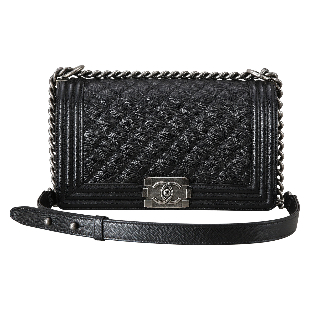 CHANEL(USED)샤넬 캐비어 보이샤넬 미듐