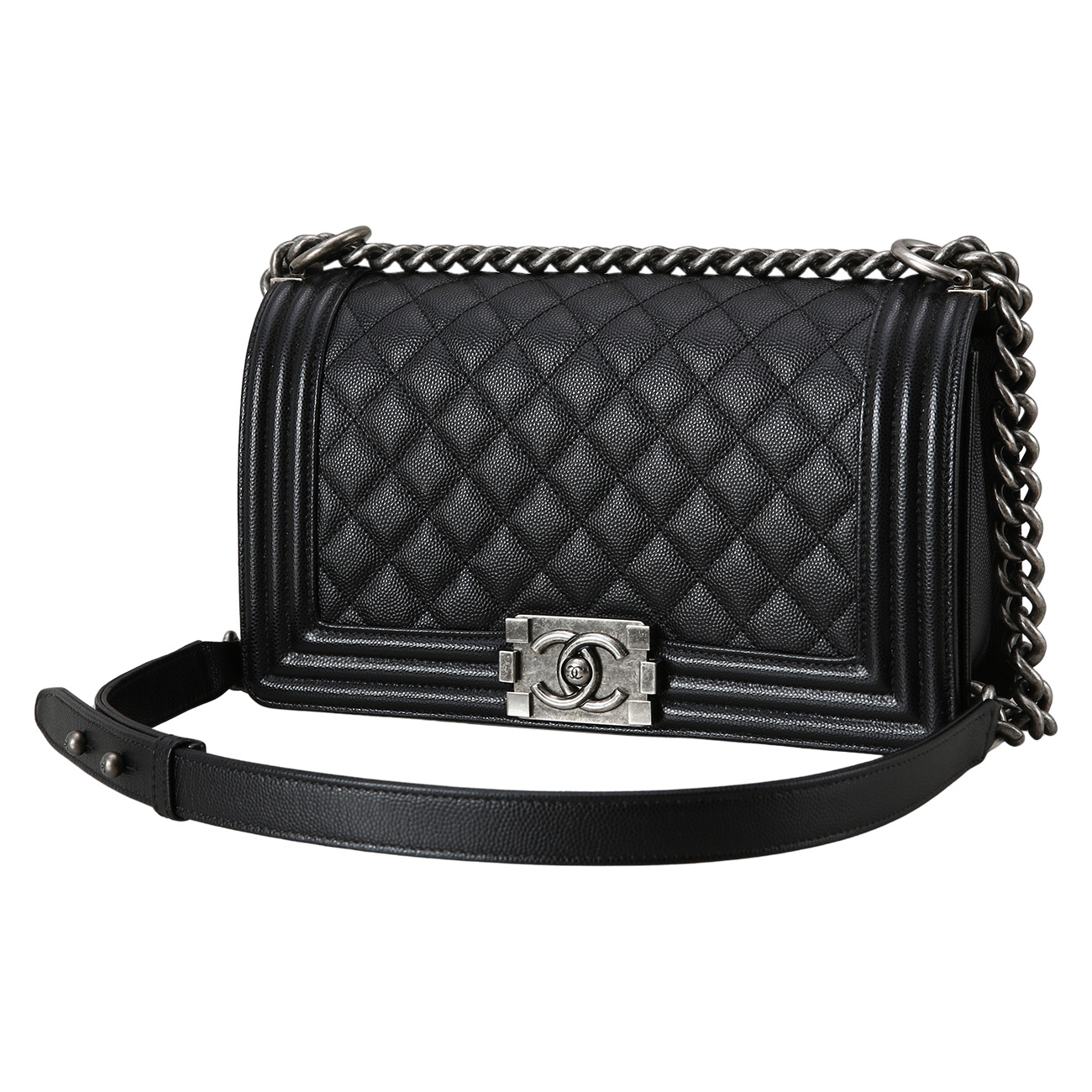 CHANEL(USED)샤넬 캐비어 보이샤넬 미듐