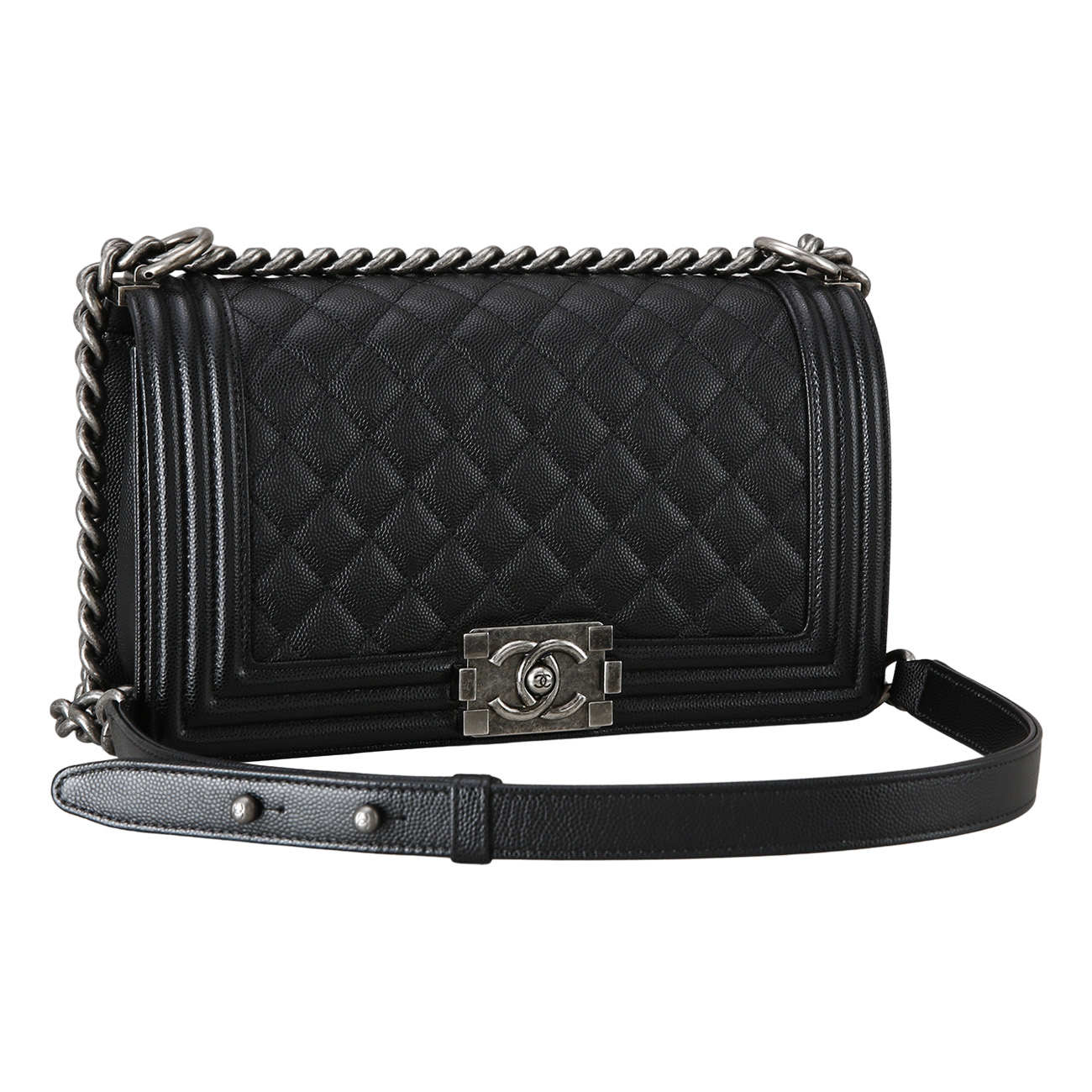 CHANEL(USED)샤넬 캐비어 보이샤넬 미듐