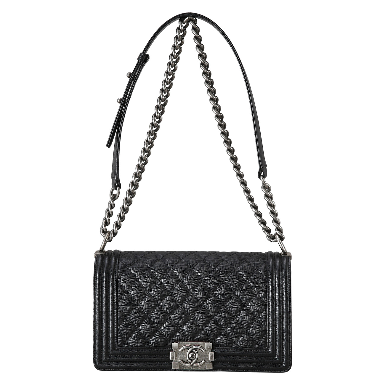 CHANEL(USED)샤넬 캐비어 보이샤넬 미듐