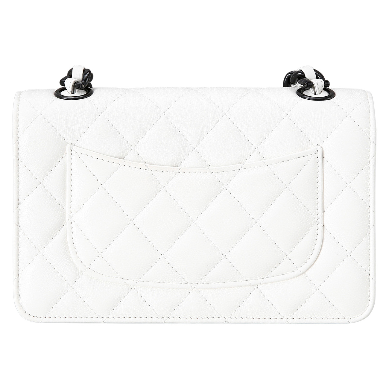 CHANEL(USED)샤넬 시즌 캐비어 화이트 CC로고 WOC