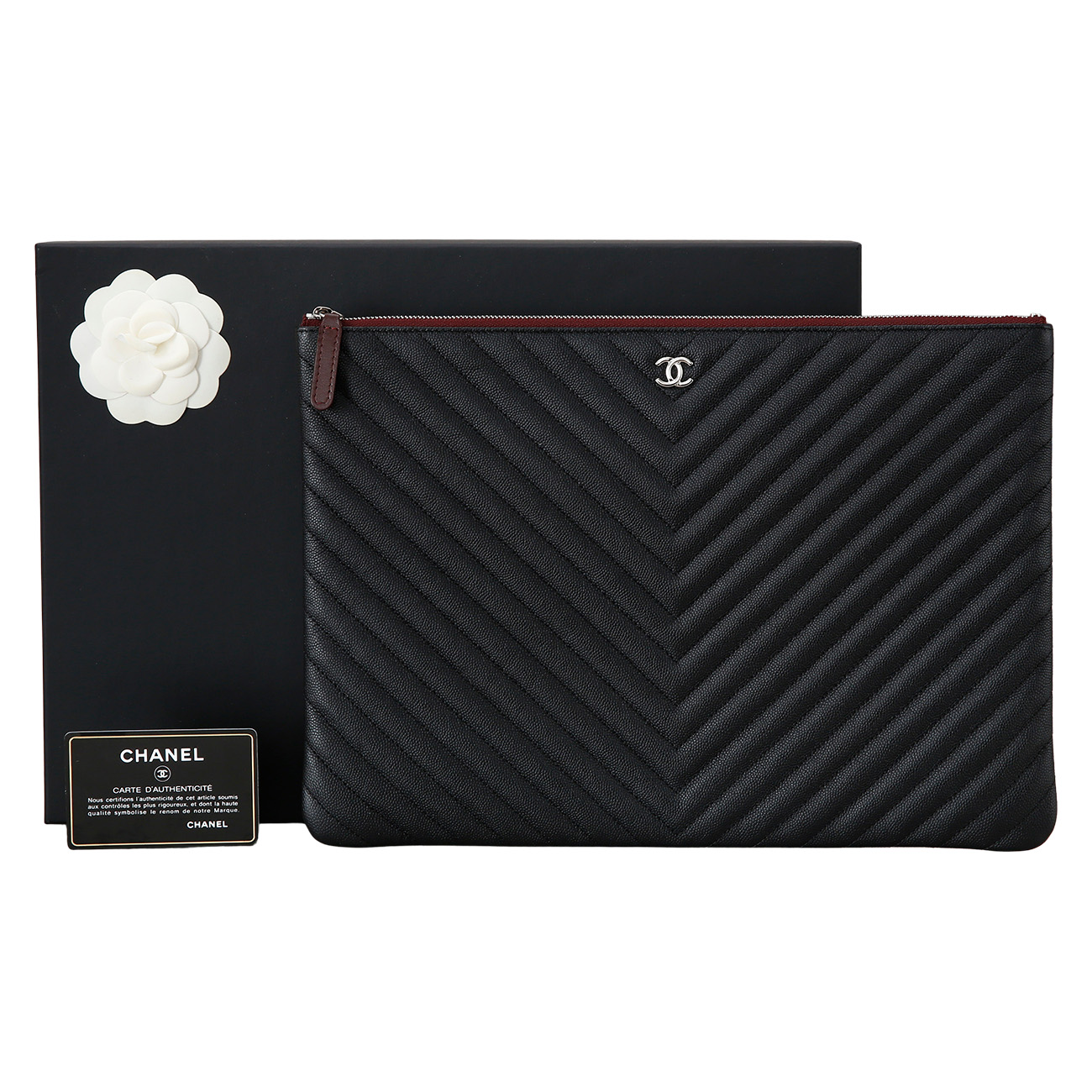 CHANEL(USED)샤넬 쉐브론 클래식 라지 클러치