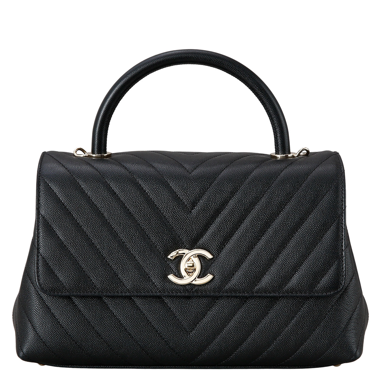 CHANEL(USED)샤넬 캐비어 쉐브론 코코핸들