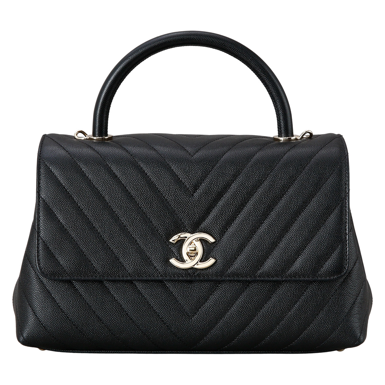 CHANEL(USED)샤넬 캐비어 쉐브론 코코핸들