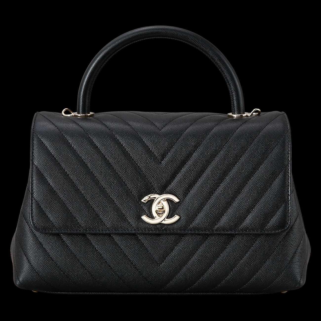 CHANEL(USED)샤넬 캐비어 쉐브론 코코핸들