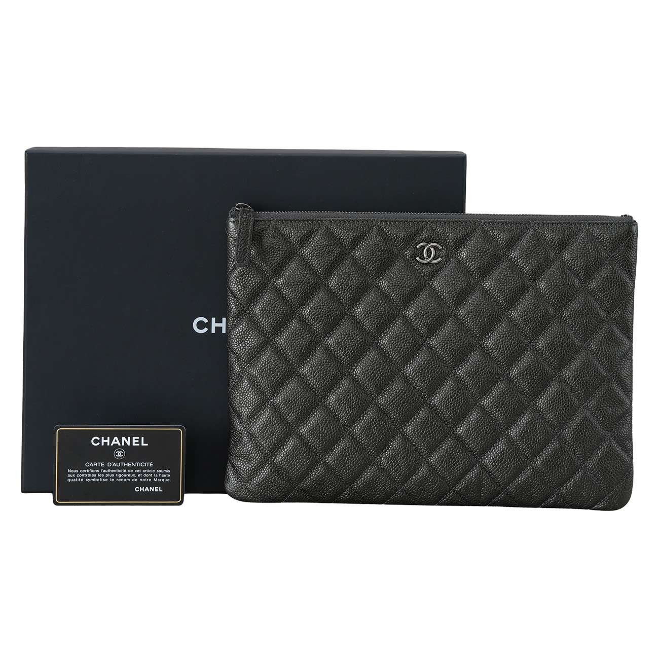 CHANEL(USED)샤넬 클래식 캐비어 클러치 뉴미듐