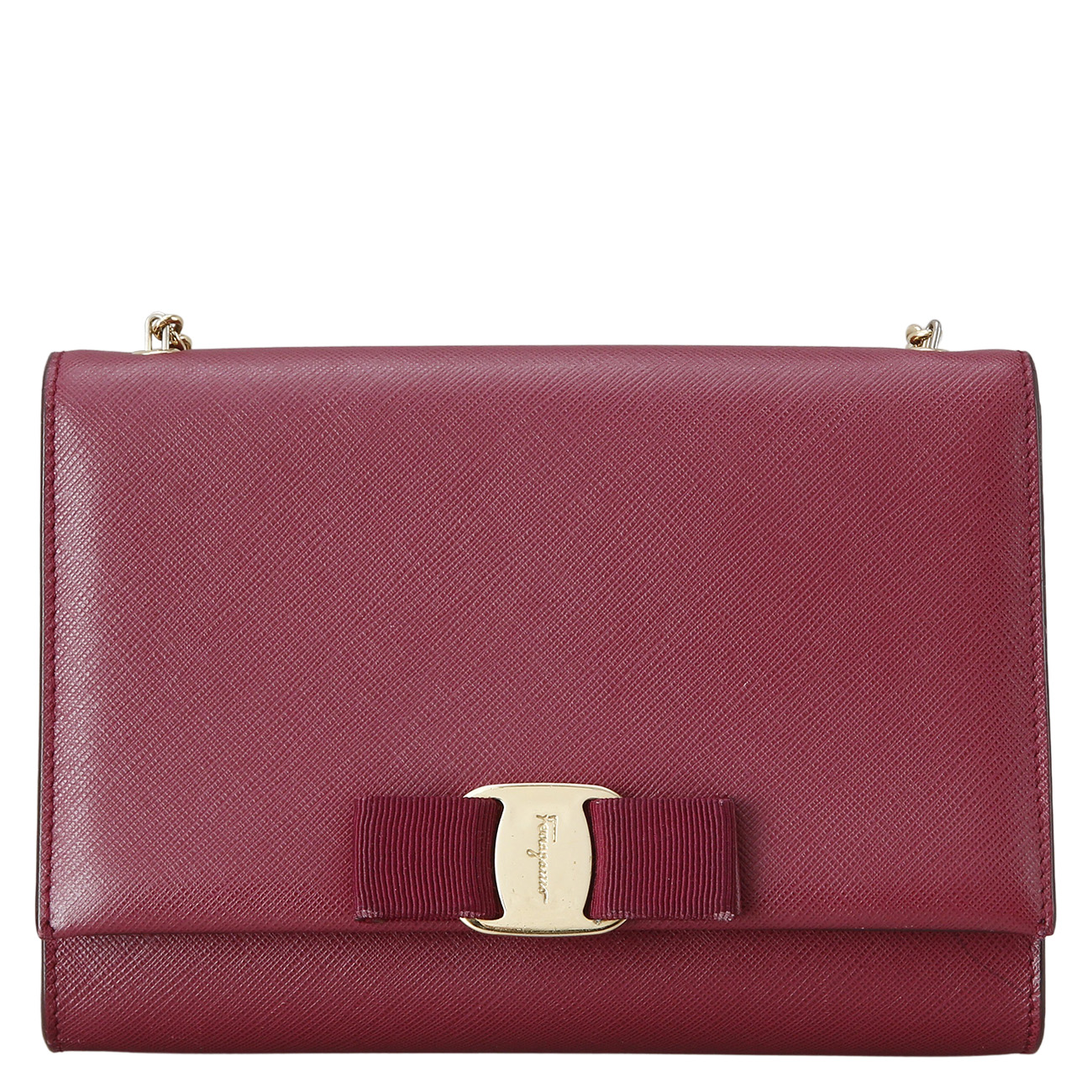 FERRAGAMO(USED)페레가모 사피아노 바라리본 지니 미니 크로스백