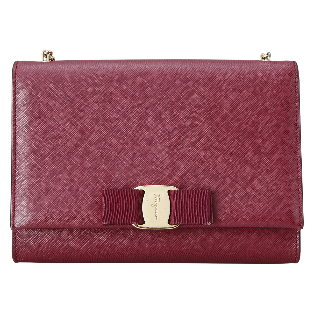 FERRAGAMO(USED)페레가모 사피아노 바라리본 지니 미니 크로스백