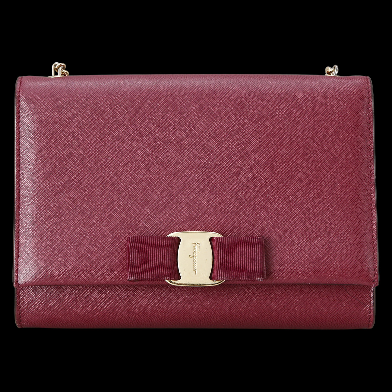 FERRAGAMO(USED)페레가모 사피아노 바라리본 지니 미니 크로스백