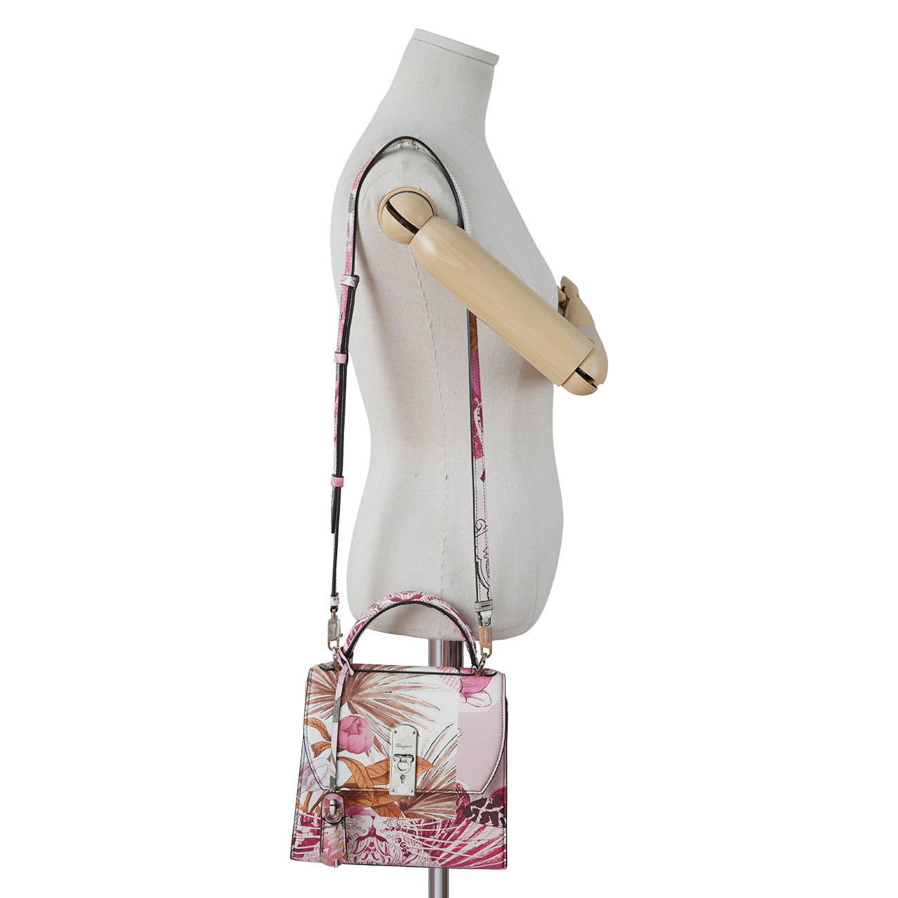 FERRAGAMO(USED)페레가모 박시즈 플라워 프린트 탑핸들백