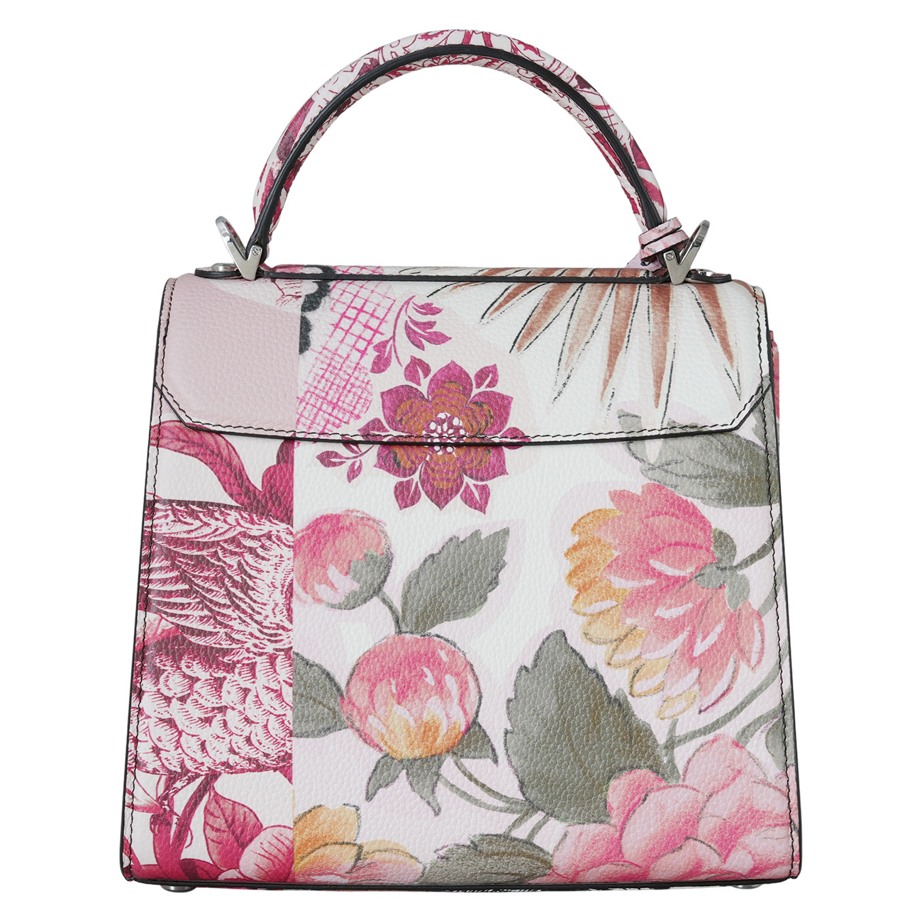 FERRAGAMO(USED)페레가모 박시즈 플라워 프린트 탑핸들백
