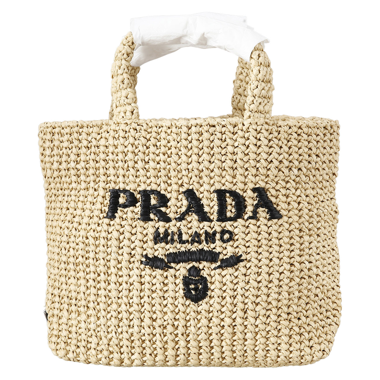 PRADA(USED)프라다 1BG422 소형 라피아 토트 백