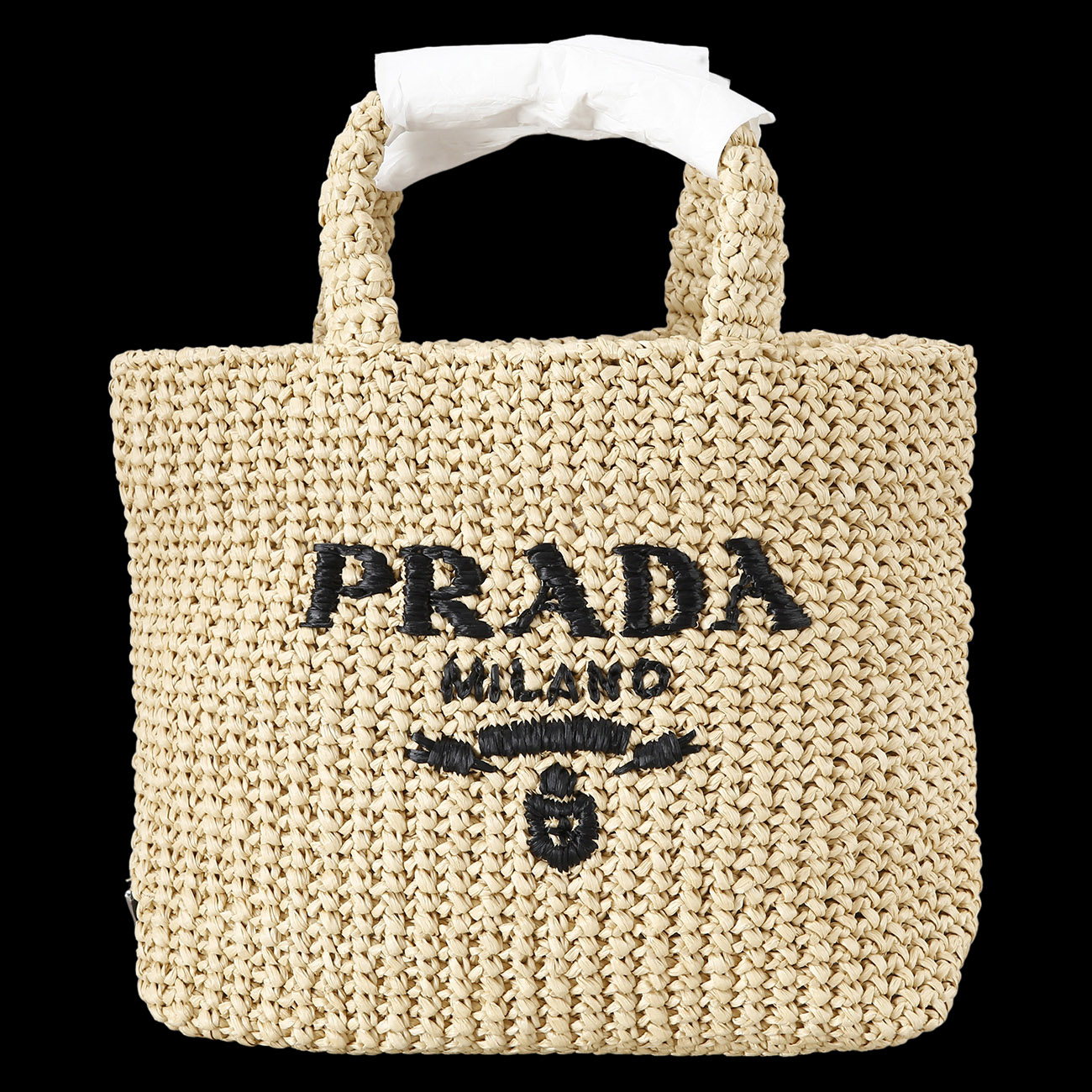 PRADA(USED)프라다 1BG422 소형 라피아 토트 백