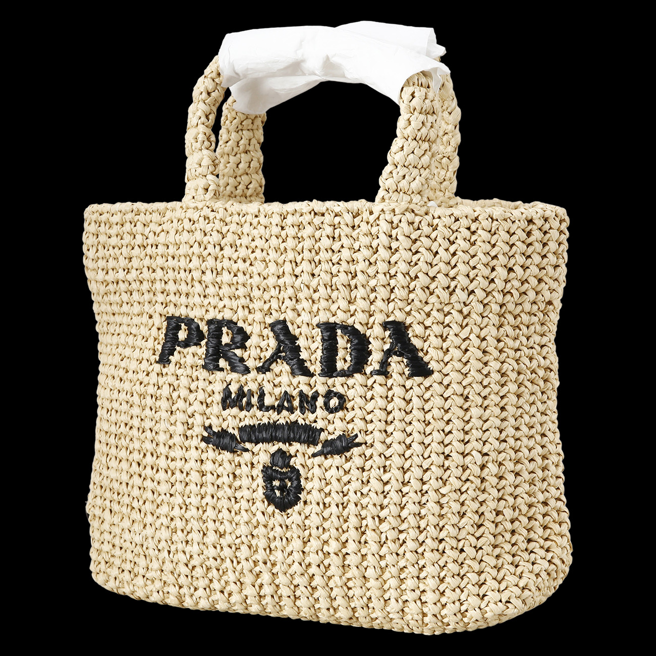 PRADA(USED)프라다 1BG422 소형 라피아 토트 백