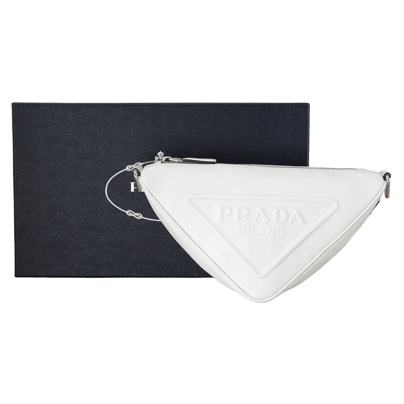 PRADA(USED)프라다 1BH190 트라이앵글 레더 숄더백