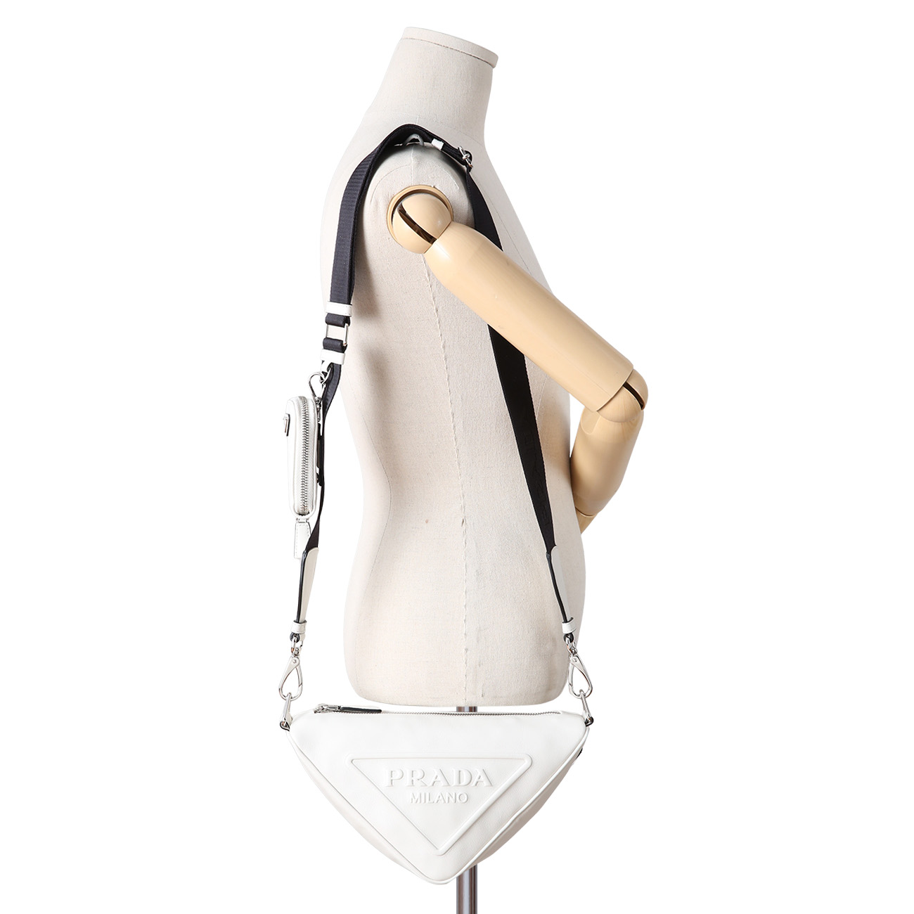 PRADA(USED)프라다 1BH190 트라이앵글 레더 숄더백