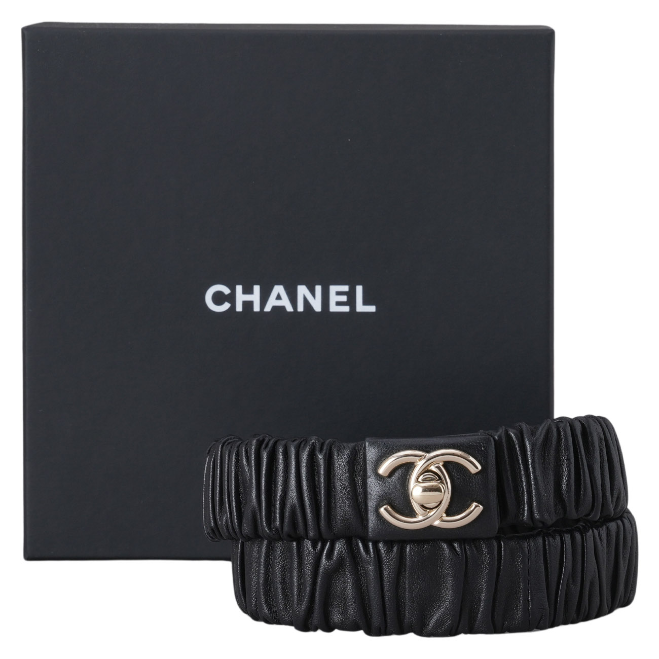 CHANEL(USED)샤넬 AA8190 턴락 밴딩 벨트#75/30