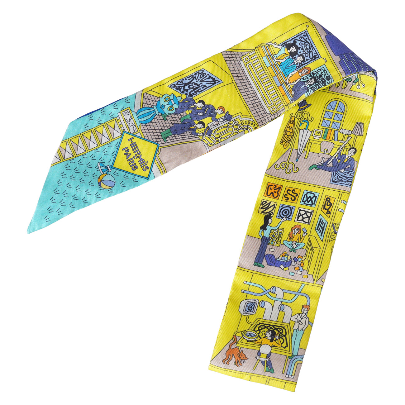 HERMES(USED)에르메스 트윌리 옐로우/블루