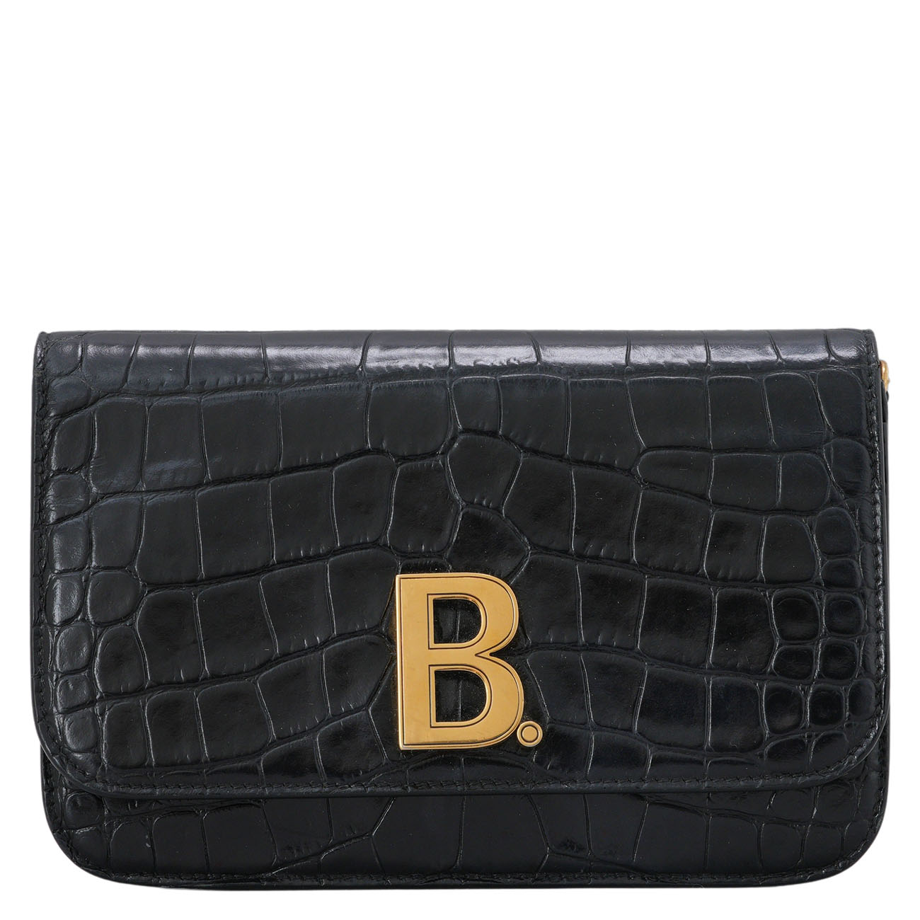 BALENCIAGA(USED)발렌시아가 593615 크로커다일 패턴 B로고 체인 숄더백