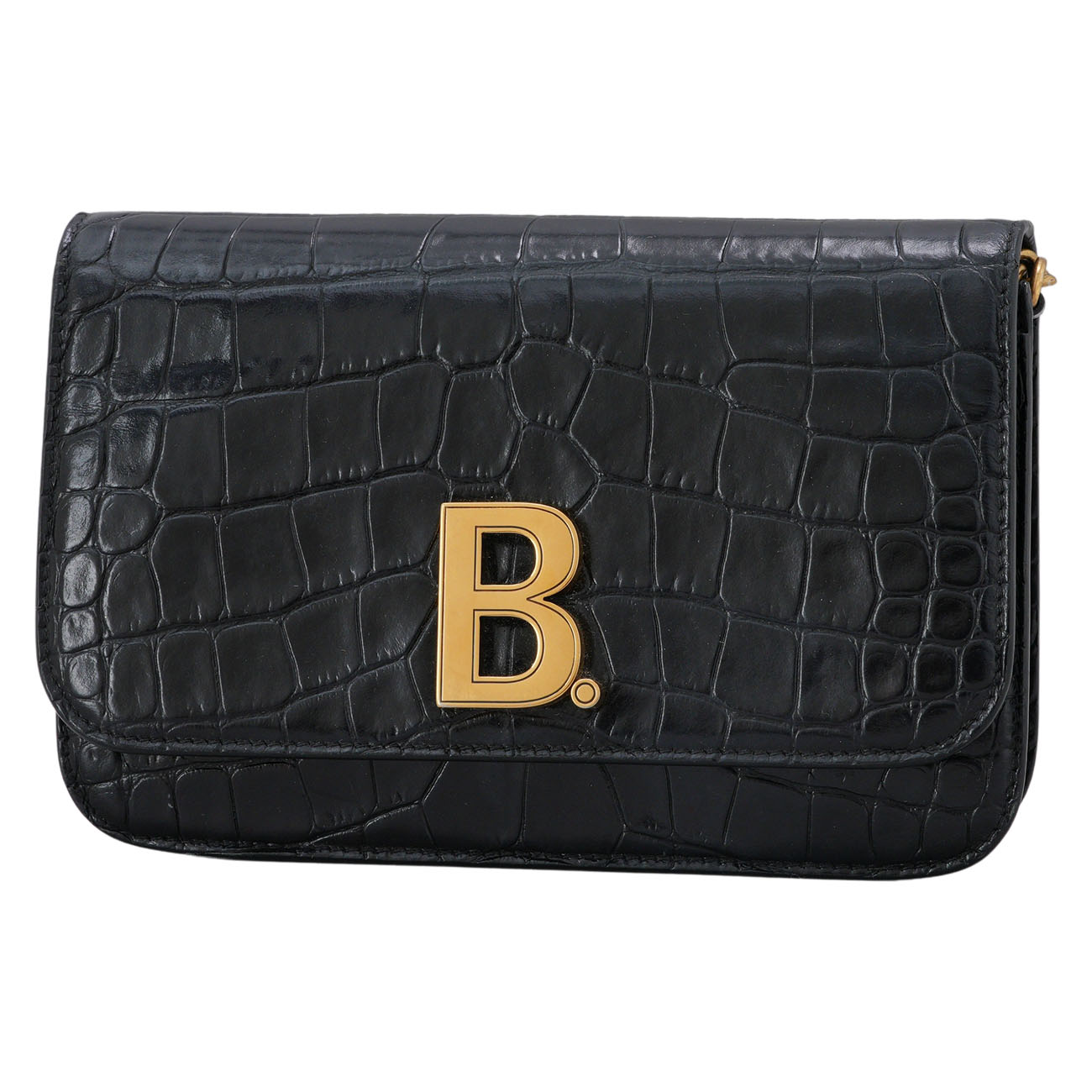 BALENCIAGA(USED)발렌시아가 593615 크로커다일 패턴 B로고 체인 숄더백