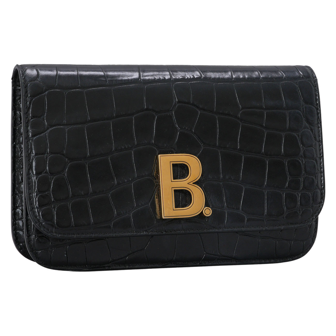 BALENCIAGA(USED)발렌시아가 593615 크로커다일 패턴 B로고 체인 숄더백