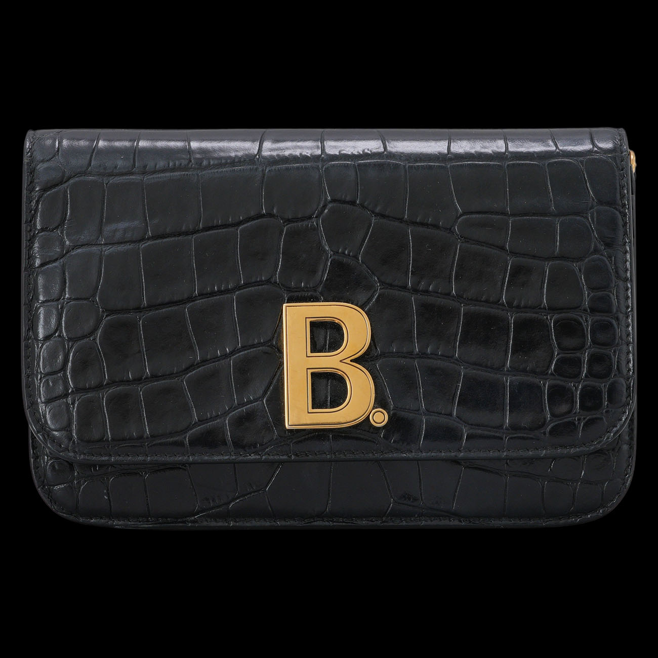 BALENCIAGA(USED)발렌시아가 593615 크로커다일 패턴 B로고 체인 숄더백