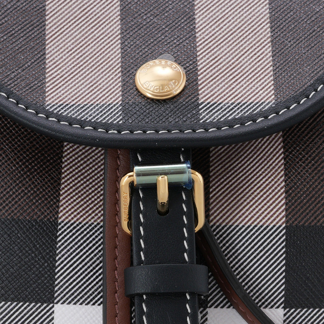 BURBERRY(USED)버버리 80584691 체크 레더 마이크로 백팩