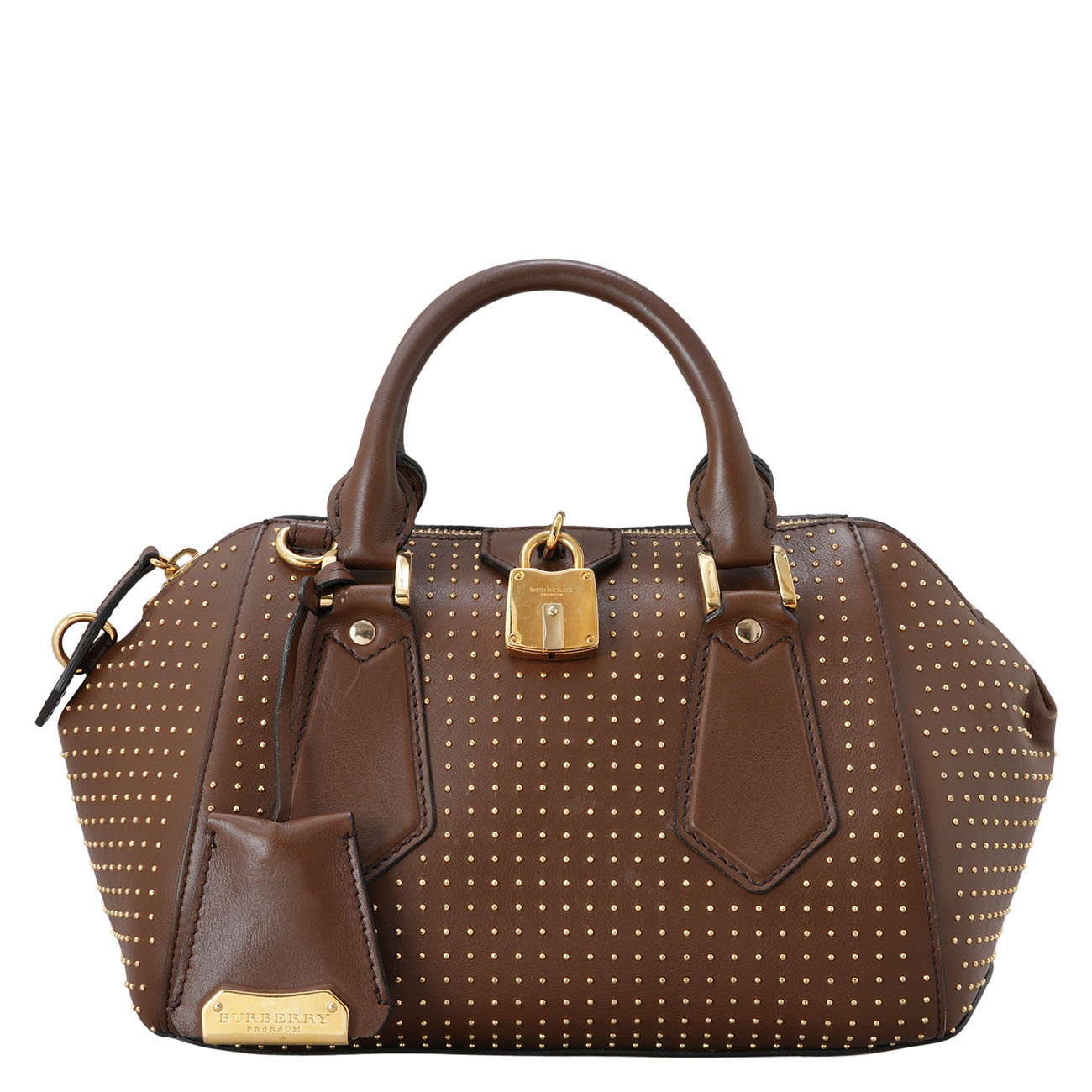 BURBERRY(USED)버버리 스터드 장식 가죽 보스턴 볼링백