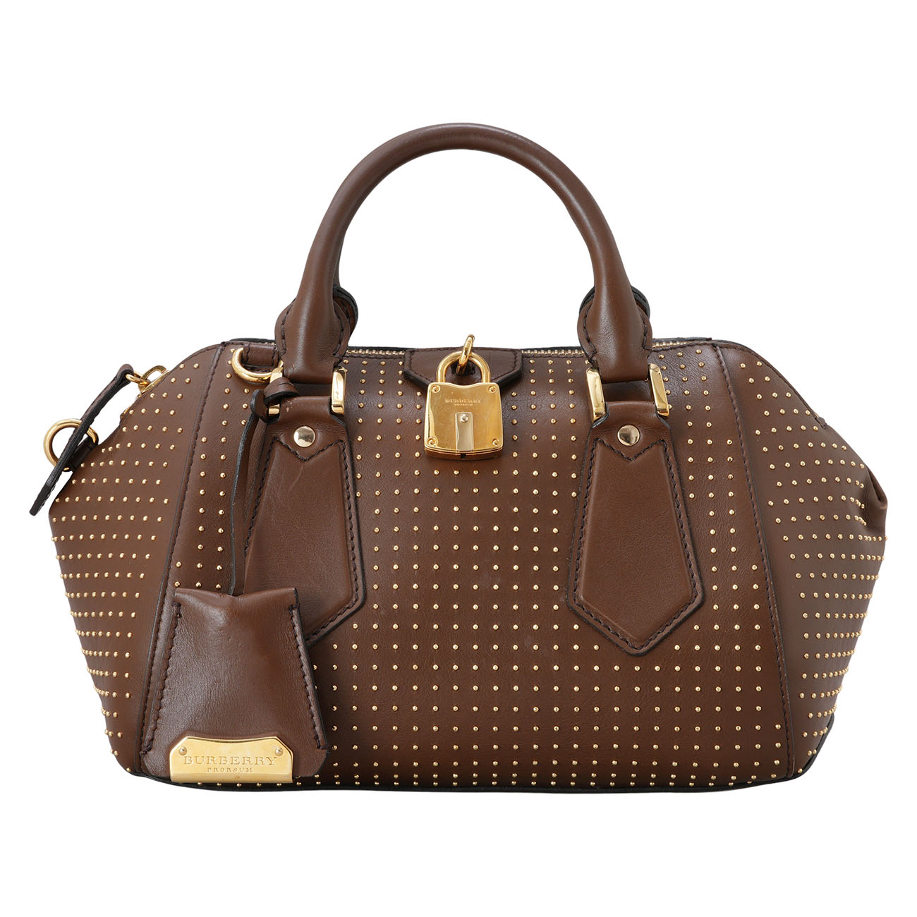 BURBERRY(USED)버버리 스터드 장식 가죽 보스턴 볼링백