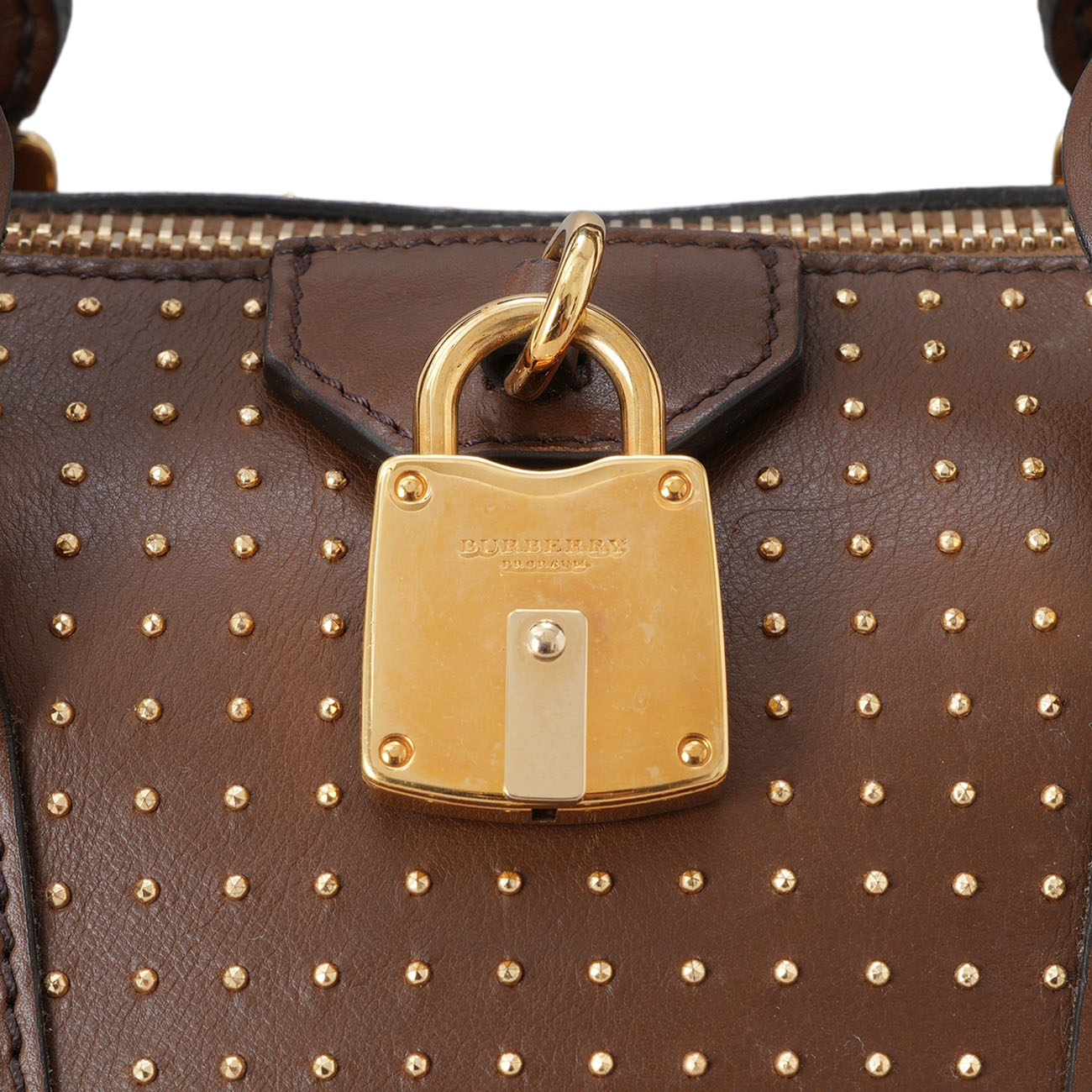 BURBERRY(USED)버버리 스터드 장식 가죽 보스턴 볼링백
