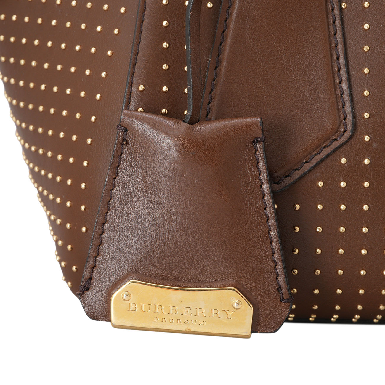 BURBERRY(USED)버버리 스터드 장식 가죽 보스턴 볼링백