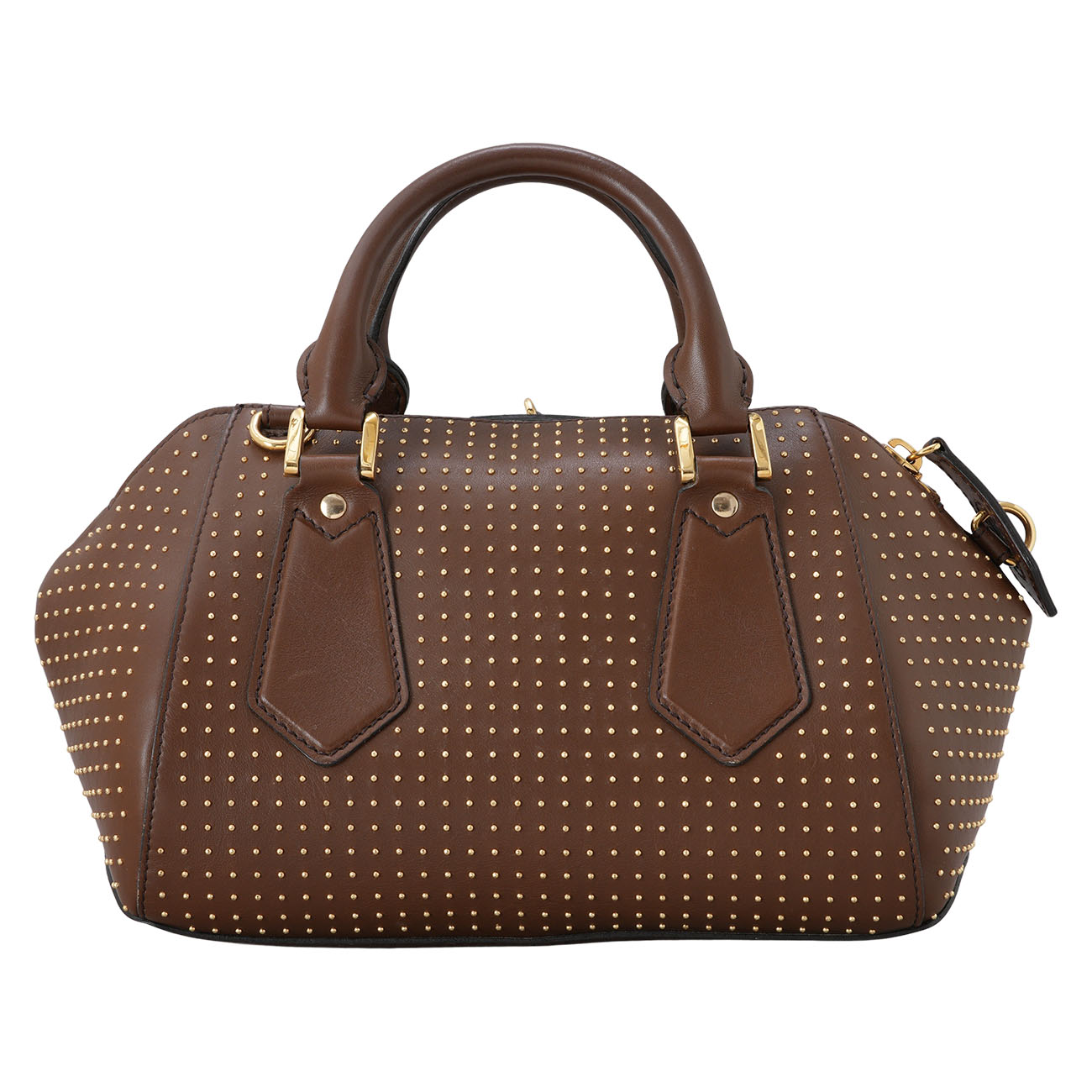 BURBERRY(USED)버버리 스터드 장식 가죽 보스턴 볼링백