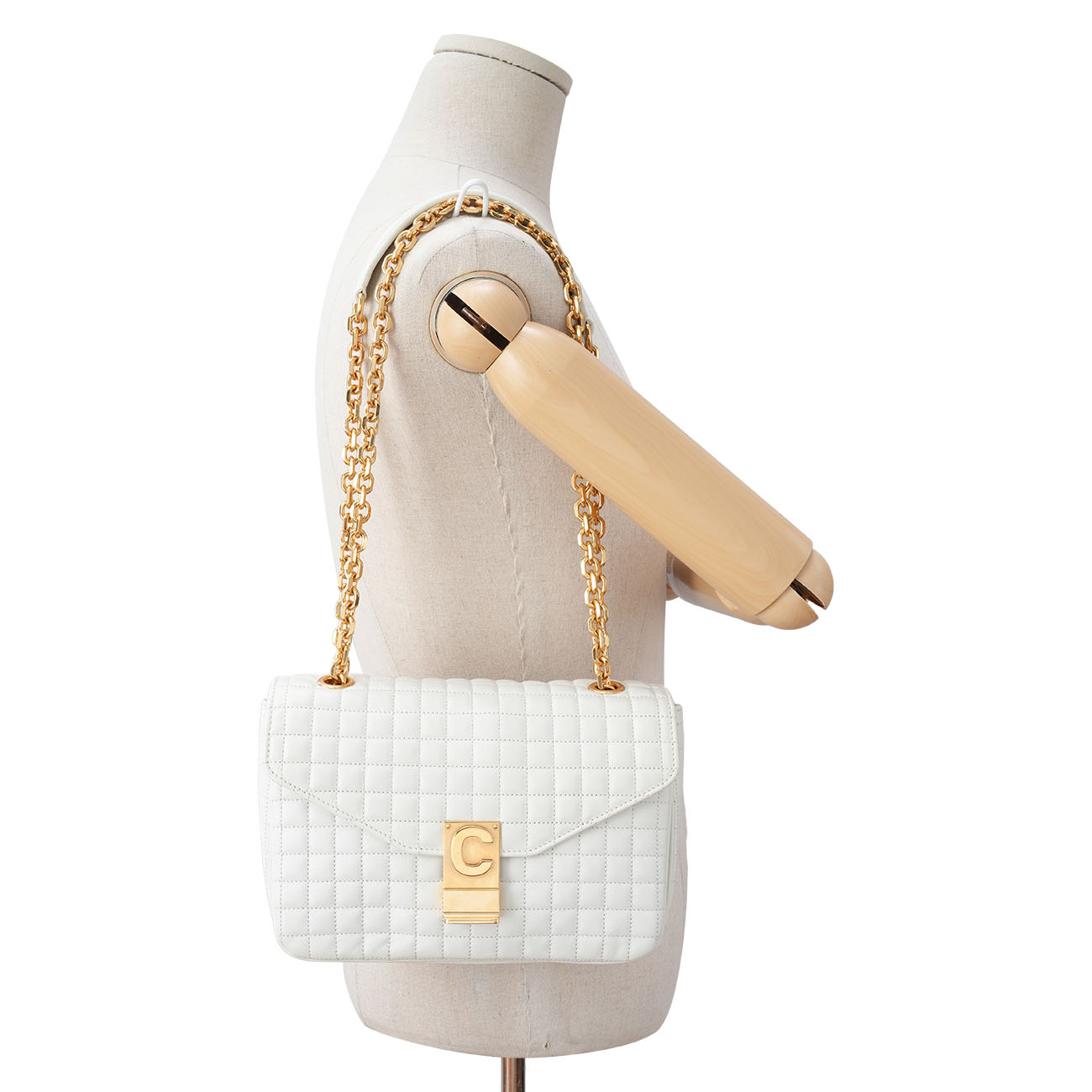 CELINE(USED)셀린느 퀼팅 C 체인 숄더백 미듐