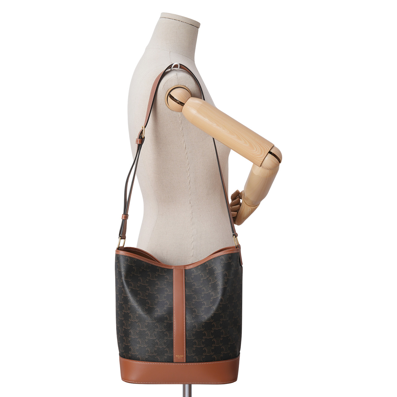 CELINE(USED)셀린느 트리옹프 미디엄 버킷백 & 백참