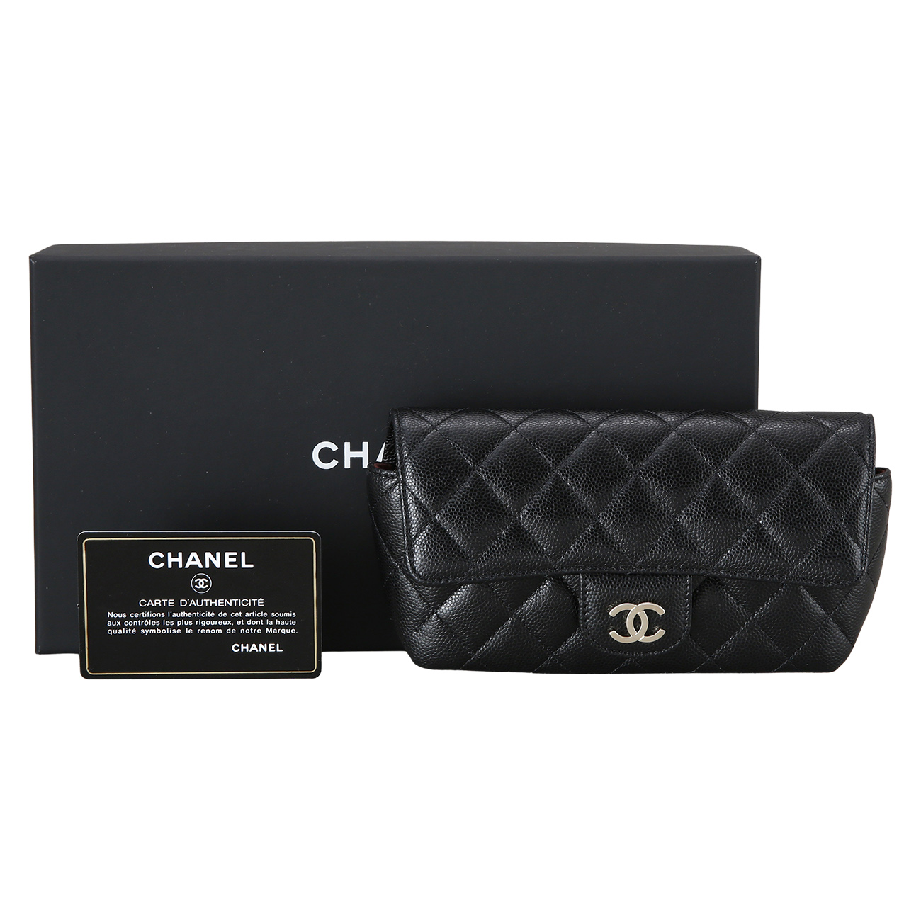 CHANEL(NEW)샤넬 클래식 캐비어 선글라스 케이스 블랙 (새제품) NEW PRODUCT
