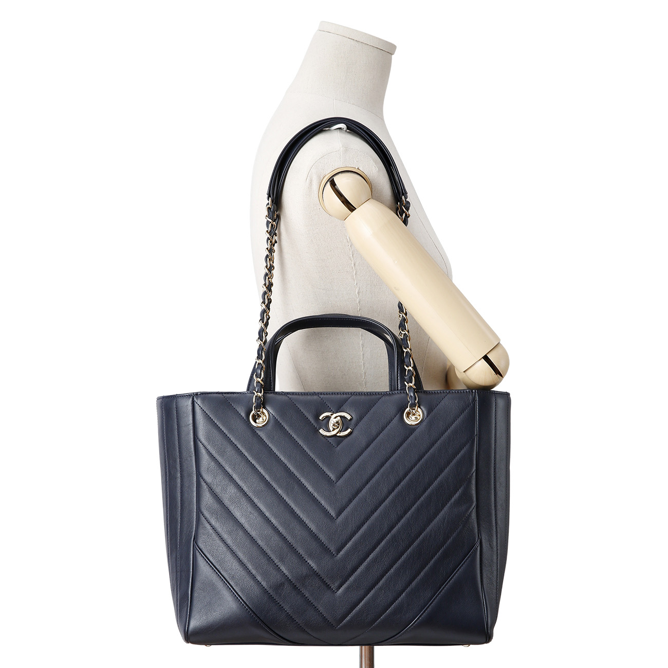 CHANEL(USED)샤넬 시즌 쉐브론 라지 토트백